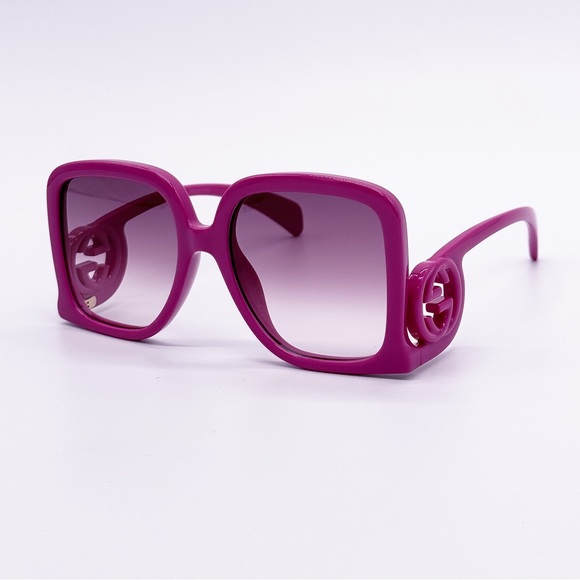 NEW GUCCI SUNGLASSES GG1326S 004 PINK SQUARE WOMEN EYEWEAR - Picture 2 of 11